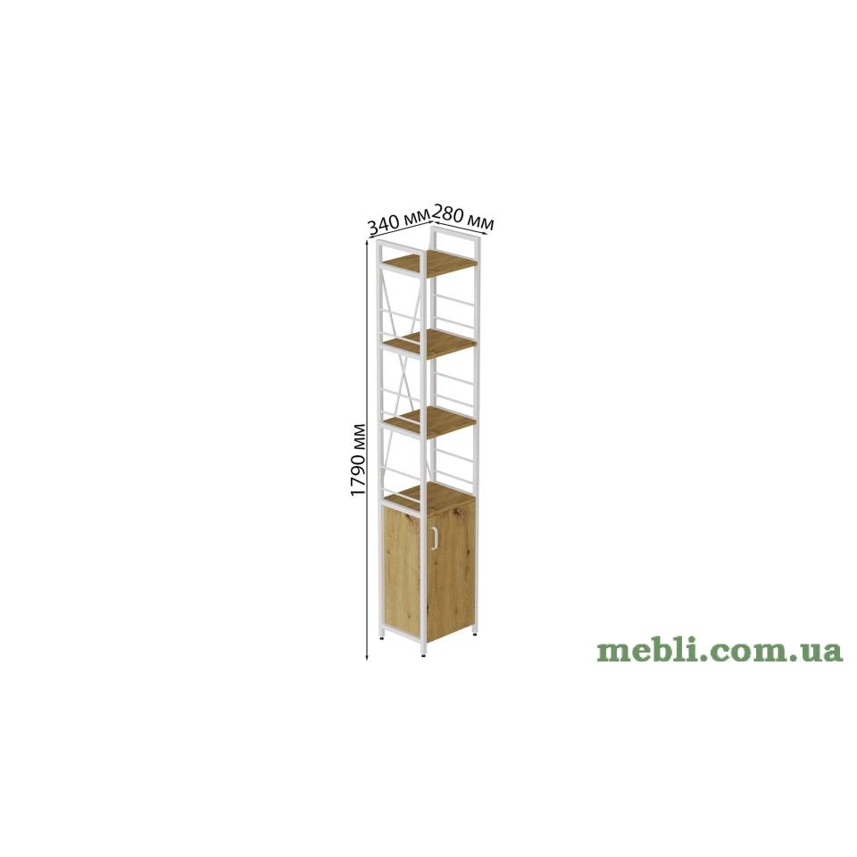 Етажерка 4/34 Ferrum-decor Серії Конект з тумбою 179x34x28 Білий ДСП Артизан