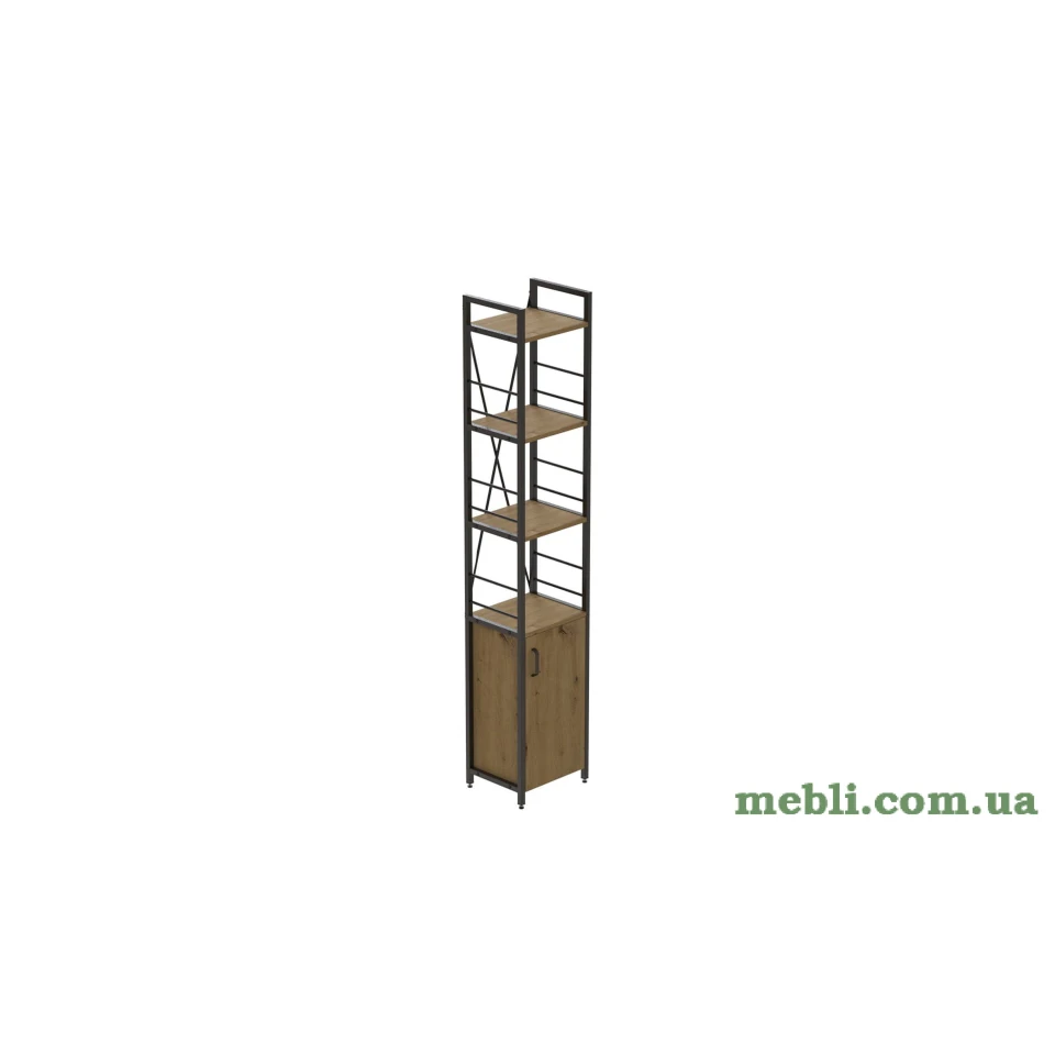 Етажерка 4/34 Ferrum-decor Серії Конект з тумбою 179x34x28 Чорний ДСП Артизан