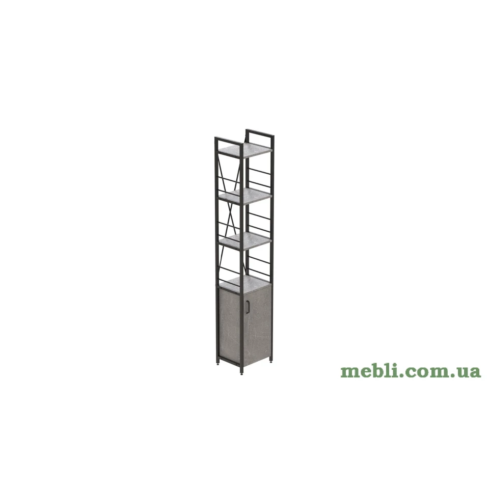 Етажерка 4/34 Ferrum-decor Серії Конект з тумбою 179x34x28 Чорний ДСП Бетон