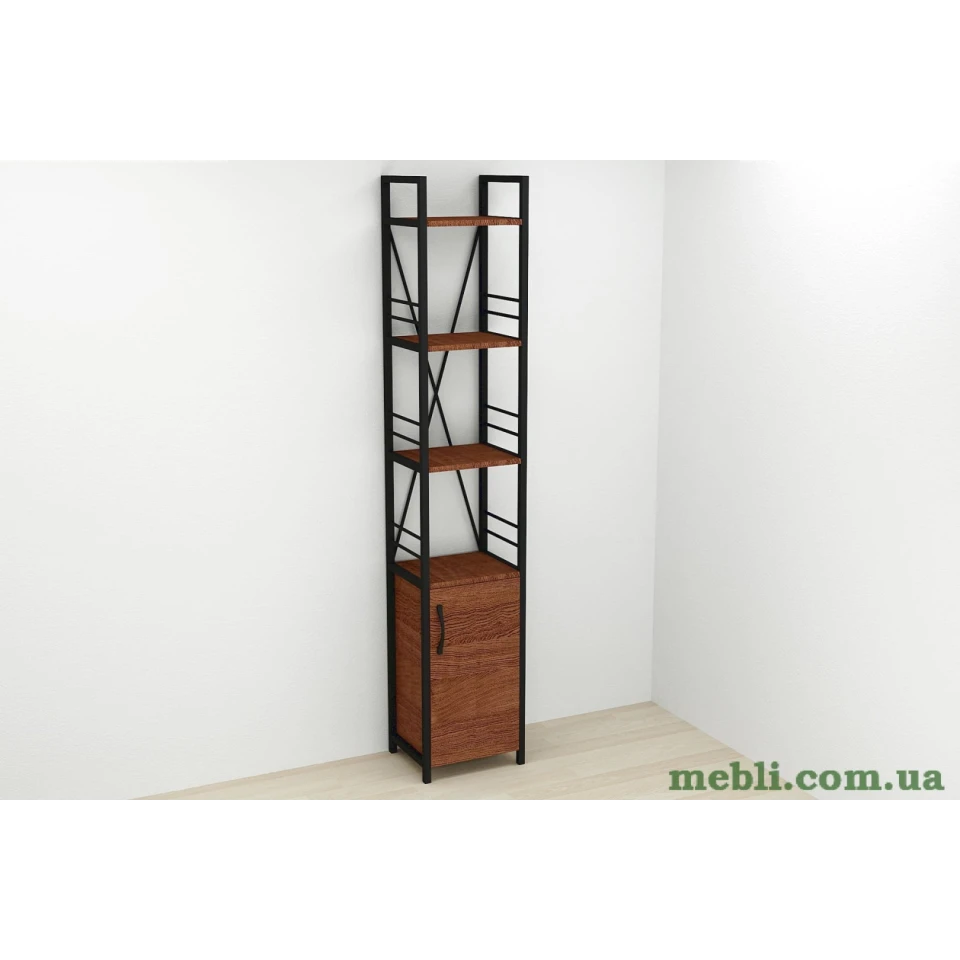 Етажерка 4/34 Ferrum-decor Серії Конект з тумбою 179x34x28 Чорний ДСП Венге