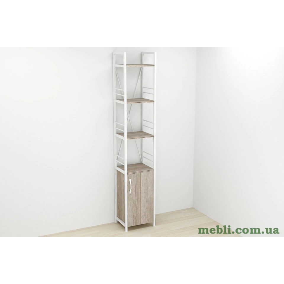 Етажерка 4/34 Ferrum-decor Серії Конект із тумбою 179x34x28 Білий ДСП Сонома Трюфель