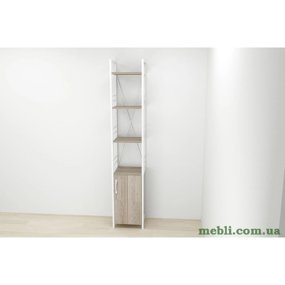 Етажерка 4/34 Ferrum-decor Серії Конект із тумбою 179x34x28 Білий ДСП Сонома Трюфель