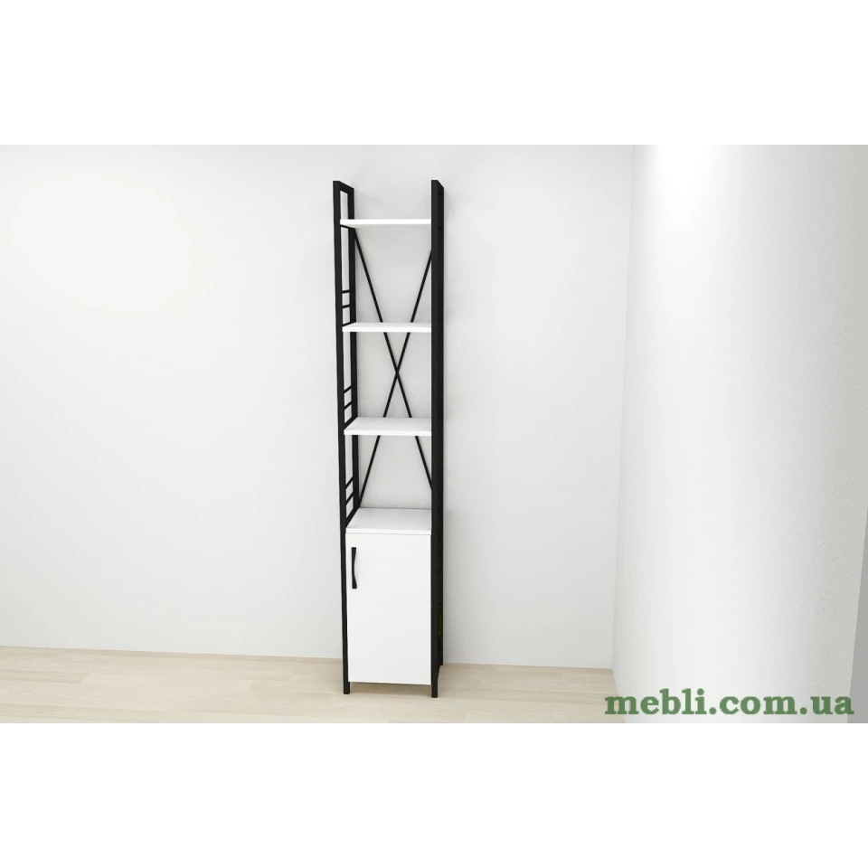 Етажерка 4/34 Ferrum-decor Серії Конект із тумбою 179x34x28 Чорний ДСП Білий