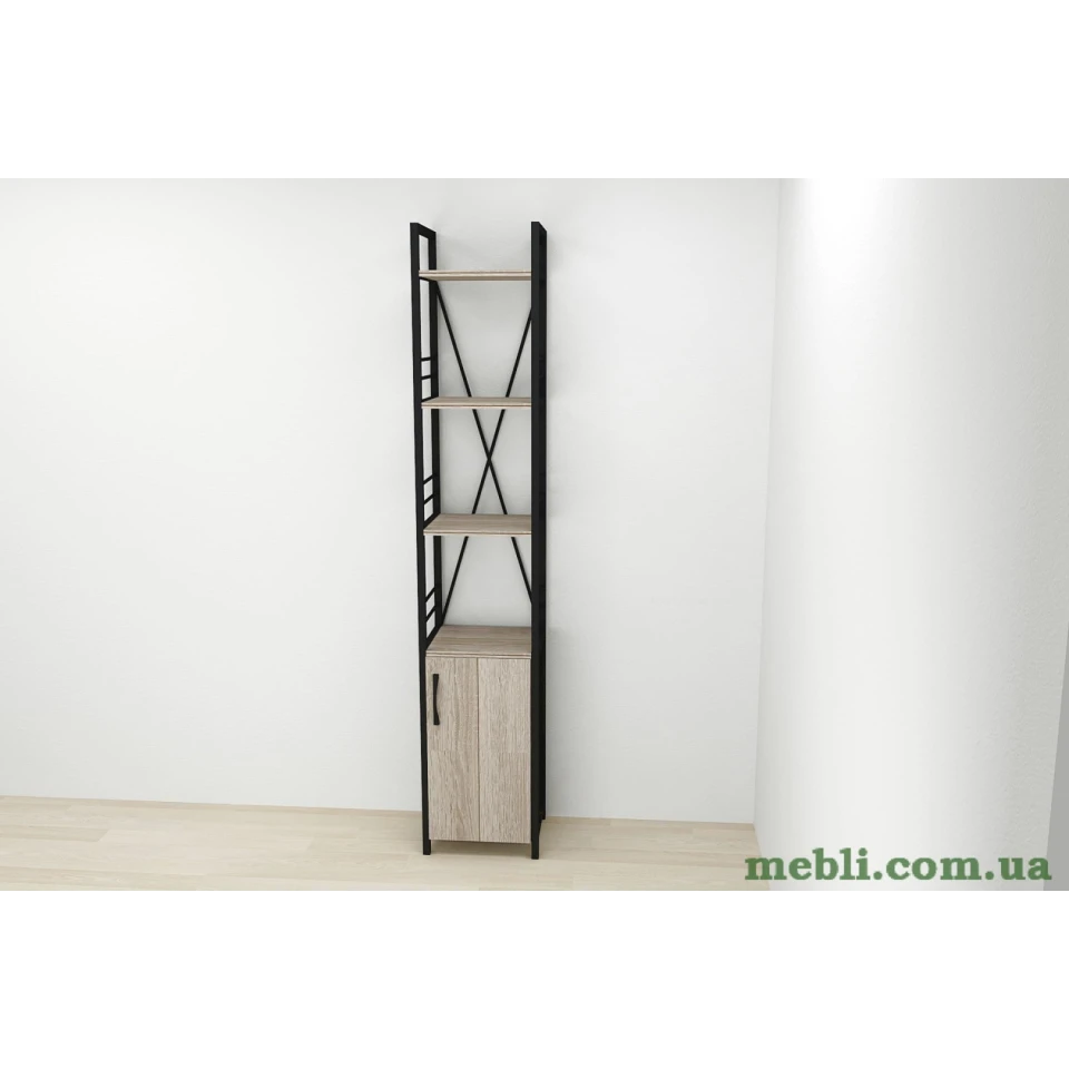 Етажерка 4/34 Ferrum-decor Серії Конект із тумбою 179x34x28 Чорний ДСП Сонома Трюфель