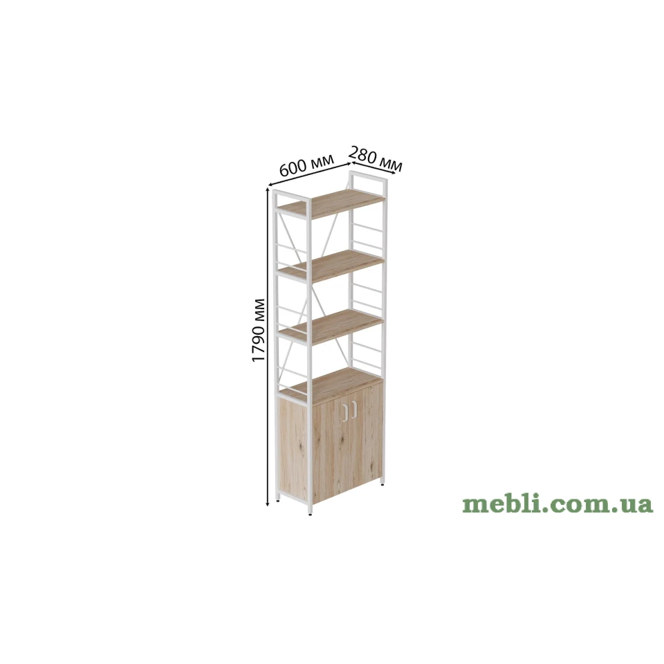 Етажерка 4/60 Ferrum-decor Серії Конект з тумбою 179x60x28 Білий ДСП Артизан