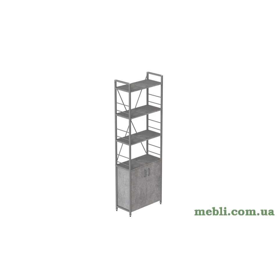 Етажерка 4/60 Ferrum-decor Серії Конект з тумбою 179x60x28 Сірий ДСП Бетон