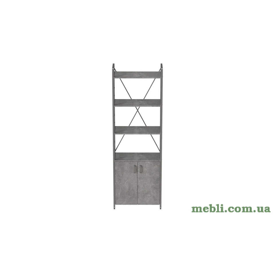 Етажерка 4/60 Ferrum-decor Серії Конект з тумбою 179x60x28 Сірий ДСП Бетон