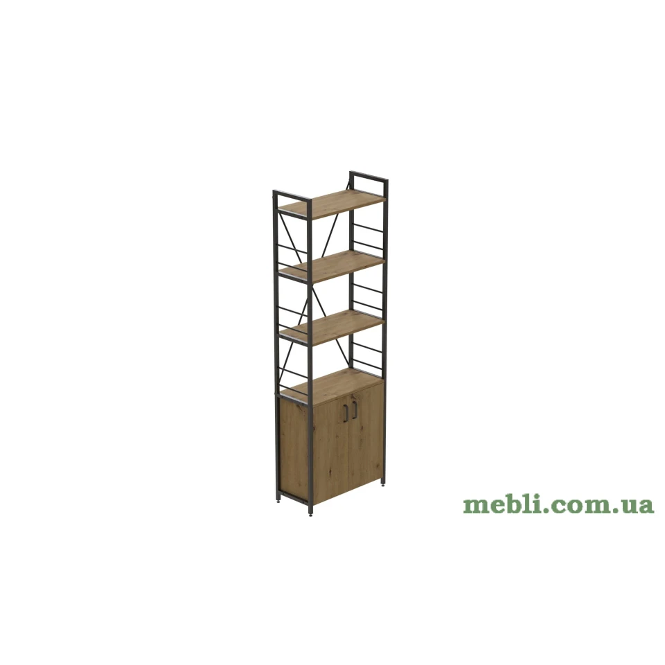 Етажерка 4/60 Ferrum-decor Серії Конект з тумбою 179x60x28 Чорний ДСП Артизан