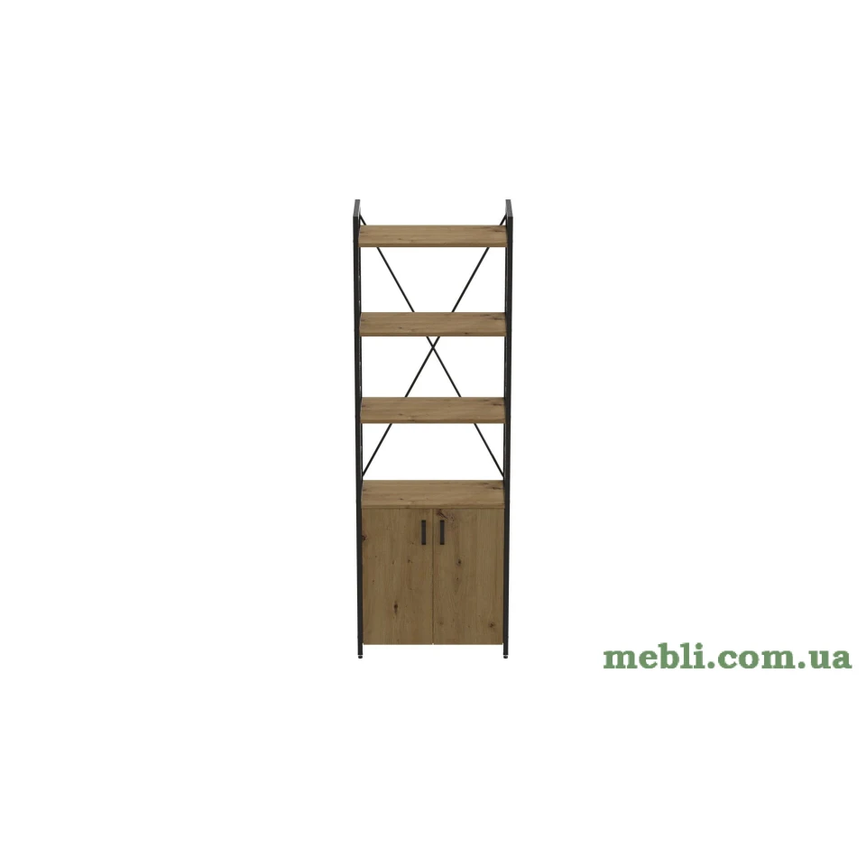 Етажерка 4/60 Ferrum-decor Серії Конект з тумбою 179x60x28 Чорний ДСП Артизан