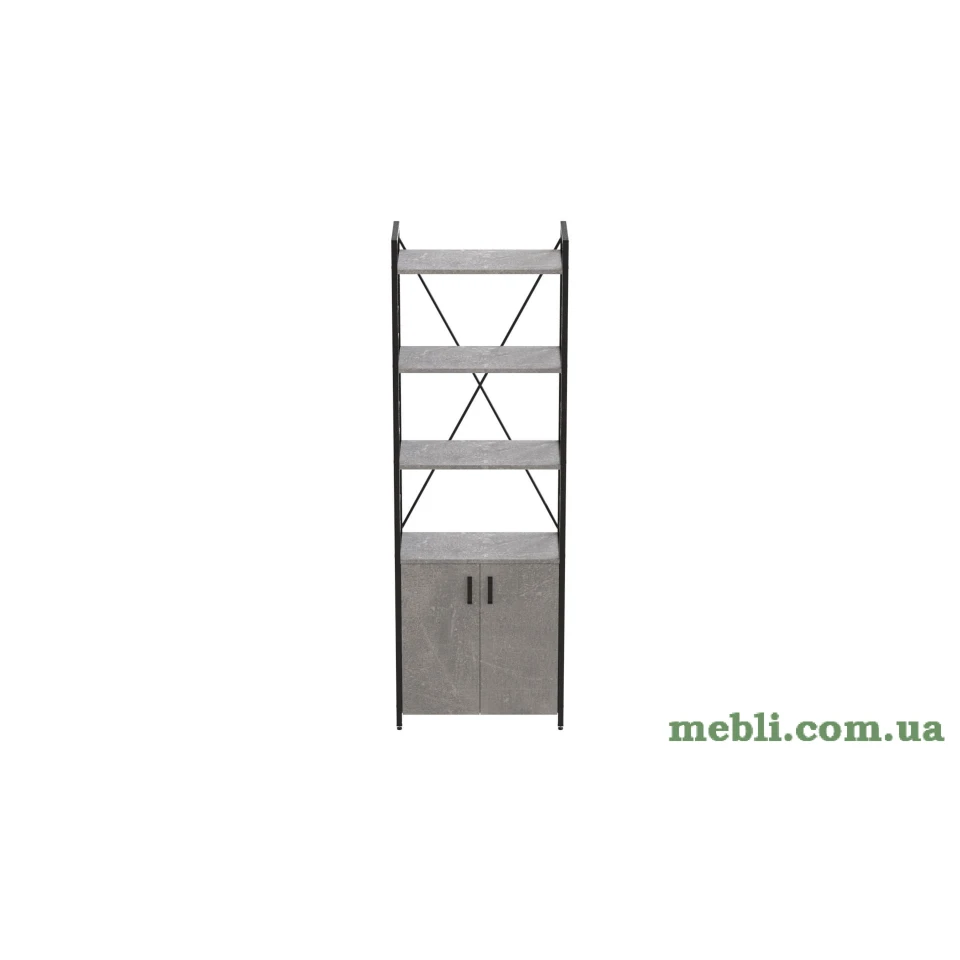 Етажерка 4/60 Ferrum-decor Серії Конект з тумбою 179x60x28 Чорний ДСП Бетон