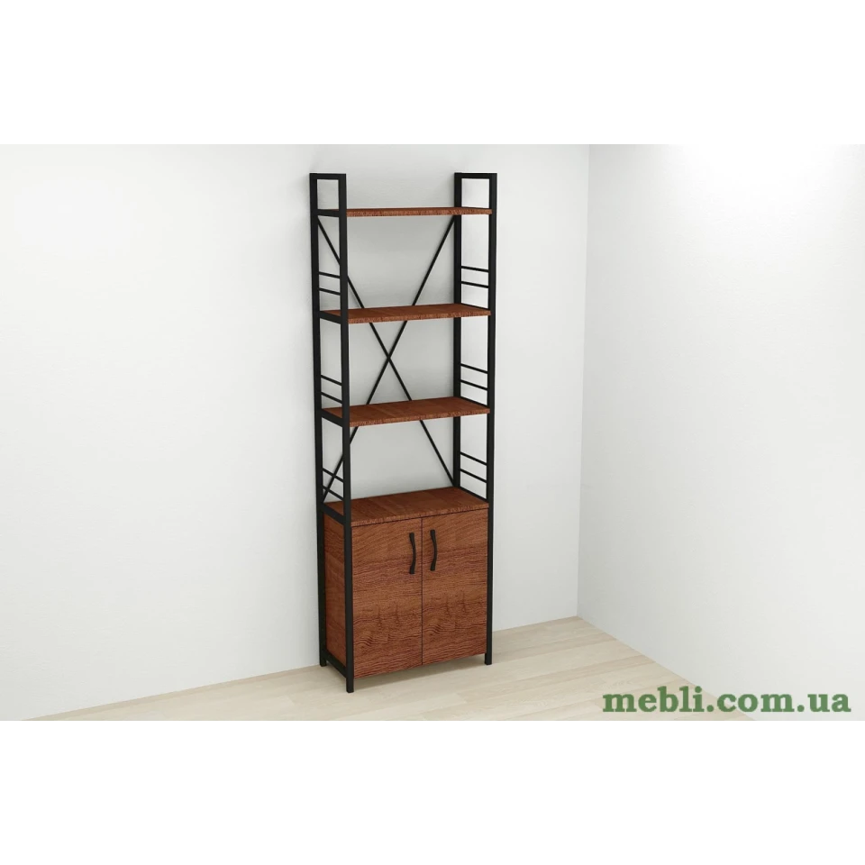 Етажерка 4/60 Ferrum-decor Серії Конект з тумбою 179x60x28 Чорний ДСП Венге