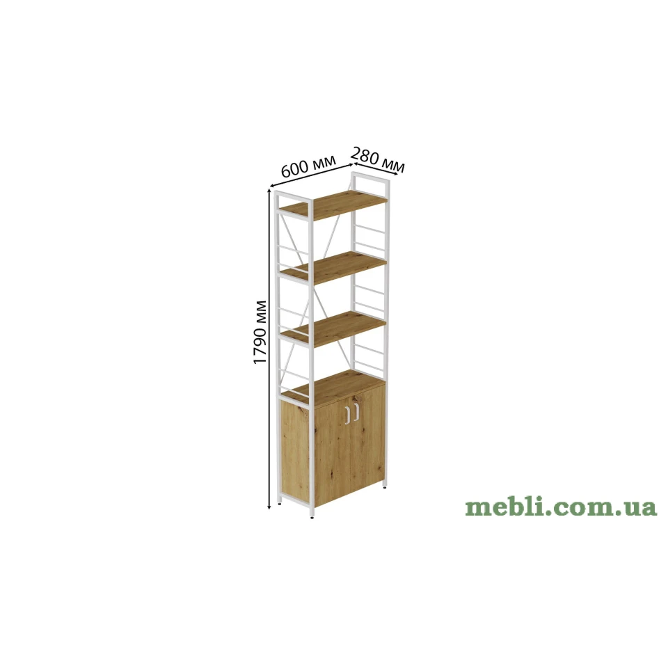 Етажерка 4/60 Ferrum-decor Серії Конект із тумбою 179x60x28 Білий ДСП Артизан