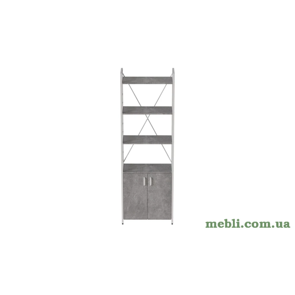 Етажерка 4/60 Ferrum-decor Серії Конект із тумбою 179x60x28 Білий ДСП Бетон