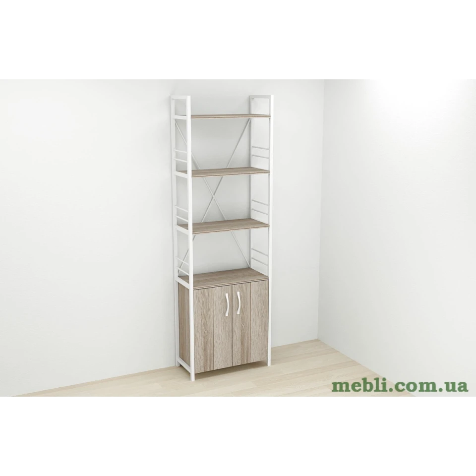 Етажерка 4/60 Ferrum-decor Серії Конект із тумбою 179x60x28 Білий ДСП Сонома Трюфель