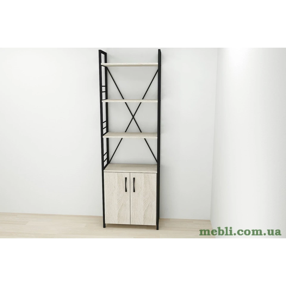 Етажерка 4/60 Ferrum-decor Серії Конект із тумбою 179x60x28 Чорний ДСП Сонома