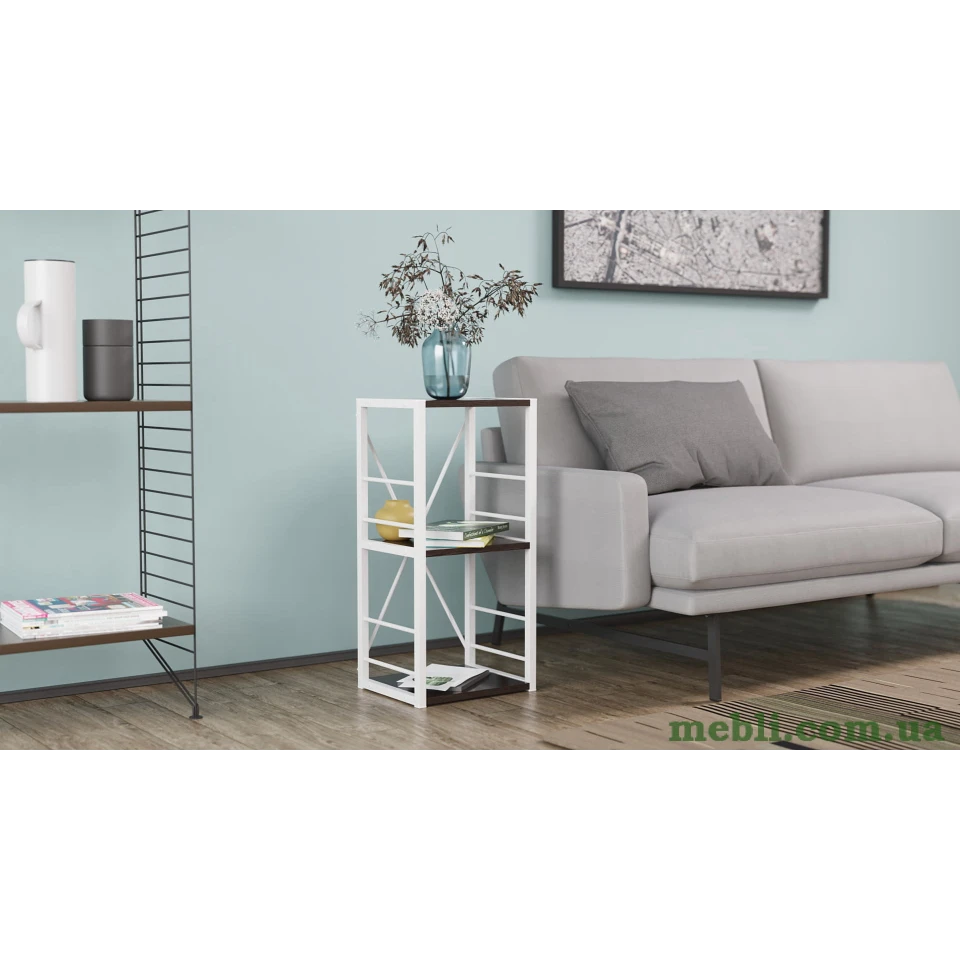 Етажерка 3/34 Ferrum-decor Серії Коннект 73x34x28 білий ДСП Венге 16мм
