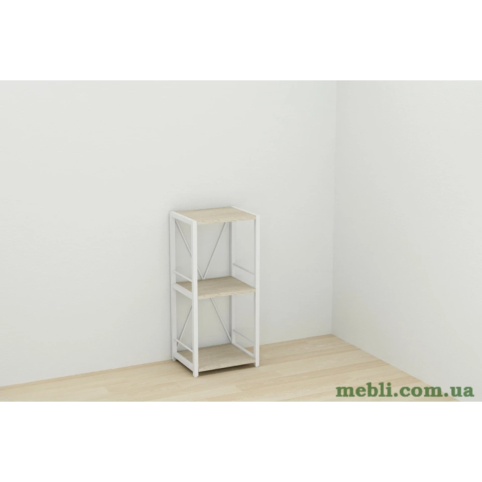 Етажерка 3/34 Ferrum-decor Серії Коннект 73x34x28 білий ДСП Дуб Сонома 16мм