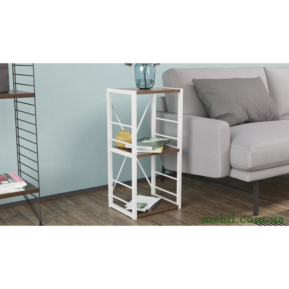 Етажерка 3/34 Ferrum-decor Серії Коннект 73x34x28 білий ДСП Дуб Сонома Трюфель 16мм