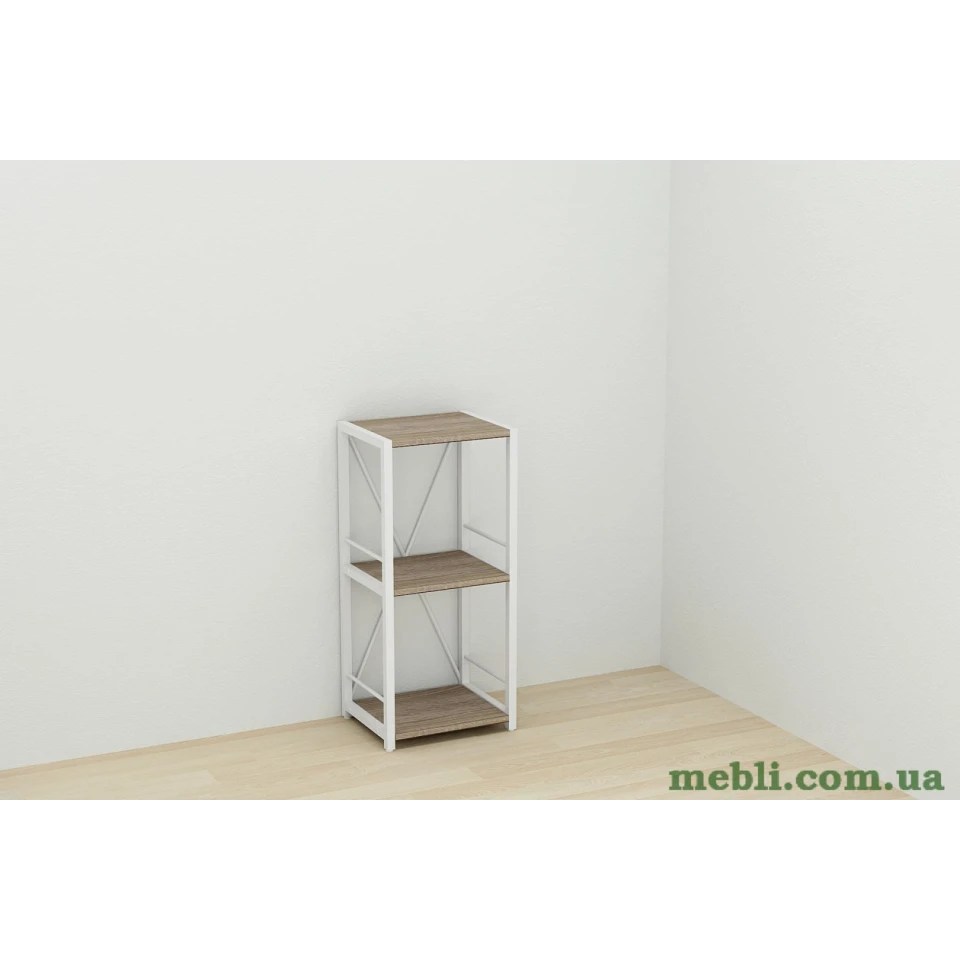 Етажерка 3/34 Ferrum-decor Серії Коннект 73x34x28 білий ДСП Дуб Сонома Трюфель 16мм