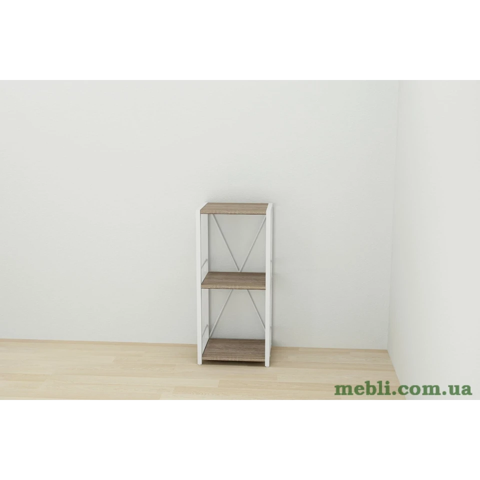 Етажерка 3/34 Ferrum-decor Серії Коннект 73x34x28 білий ДСП Дуб Сонома Трюфель 16мм