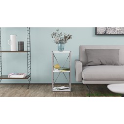 Етажерка 3/34 Ferrum-decor Серії Коннект 73x34x28 сірий ДСП Білий 16мм