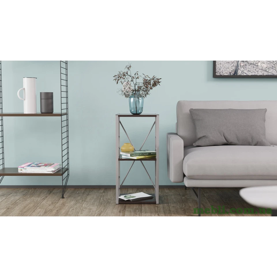 Етажерка 3/34 Ferrum-decor Серії Коннект 73x34x28 сірий ДСП Венге 16мм