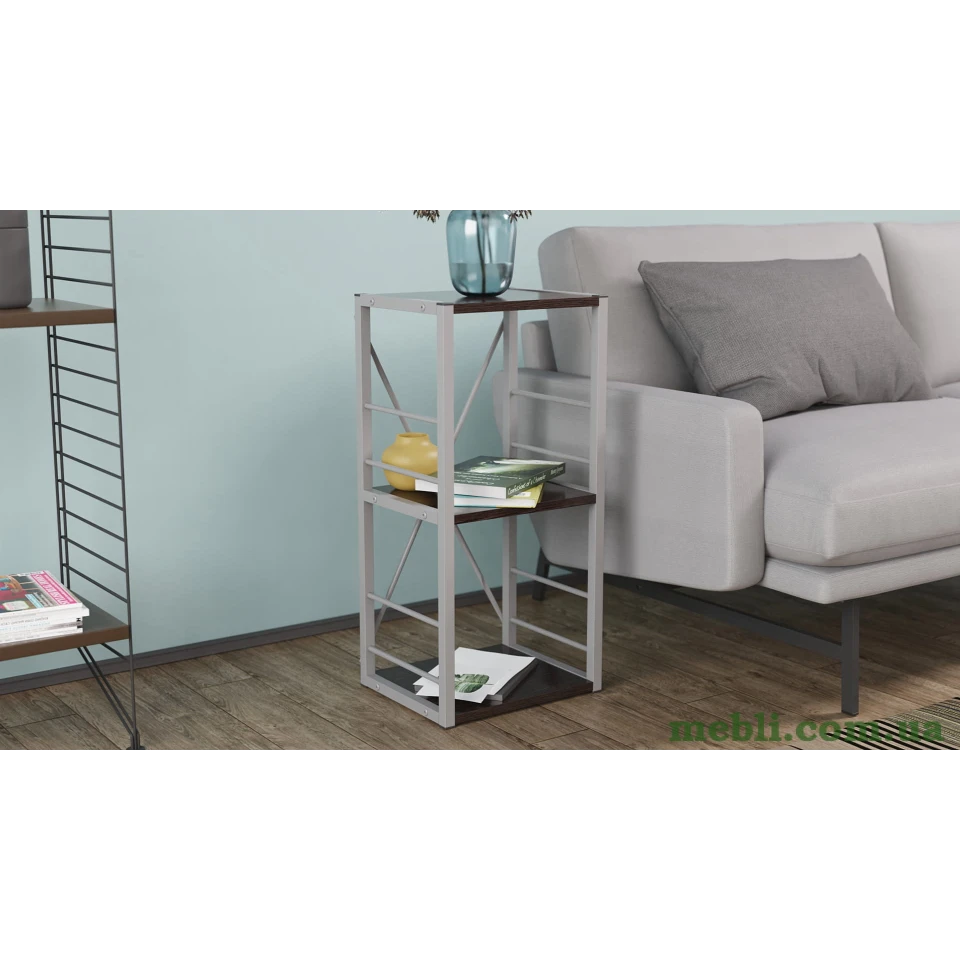 Етажерка 3/34 Ferrum-decor Серії Коннект 73x34x28 сірий ДСП Венге 16мм