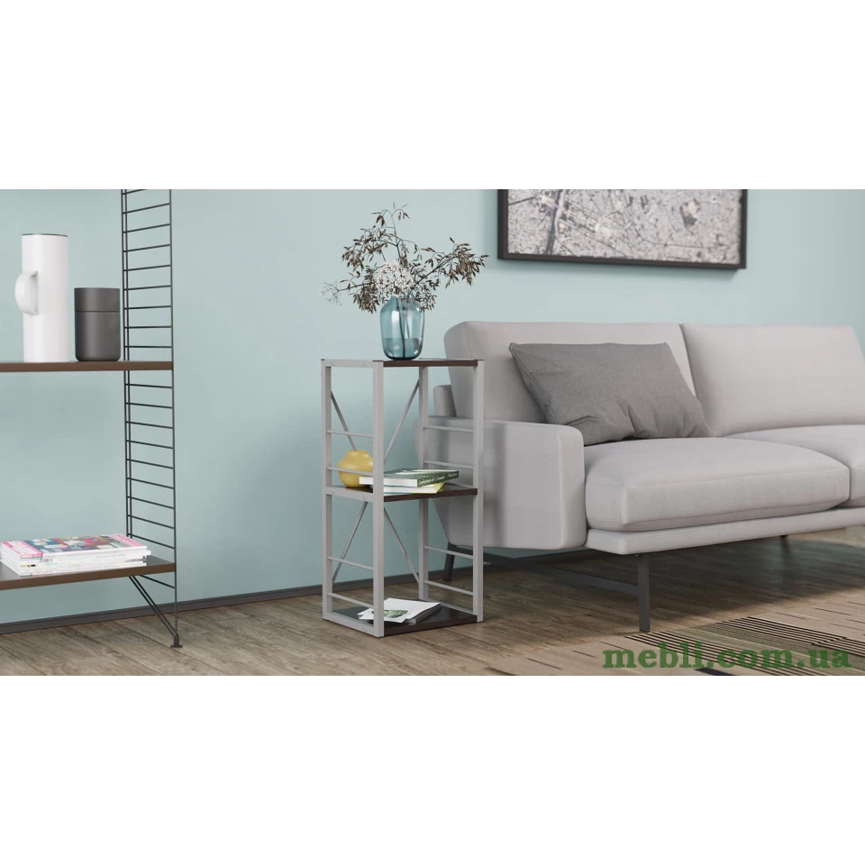 Етажерка 3/34 Ferrum-decor Серії Коннект 73x34x28 сірий ДСП Венге 16мм