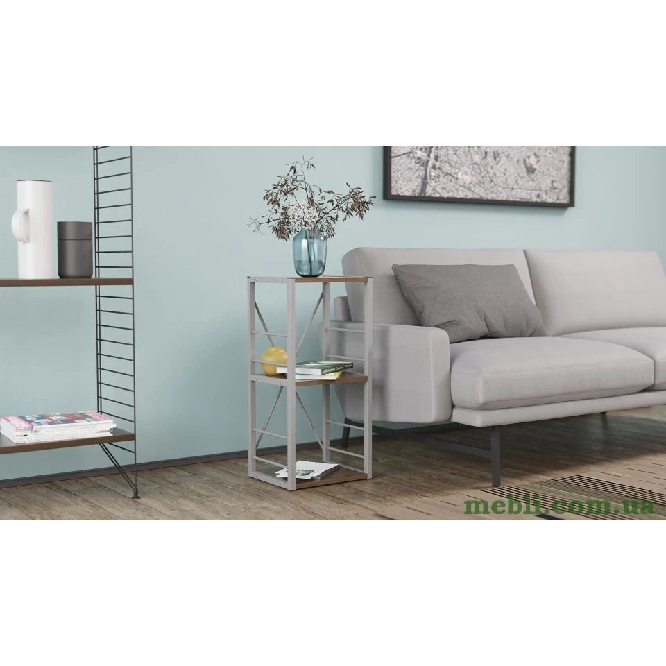 Етажерка 3/34 Ferrum-decor Серії Коннект 73x34x28 сірий ДСП Дуб Сонома 16мм