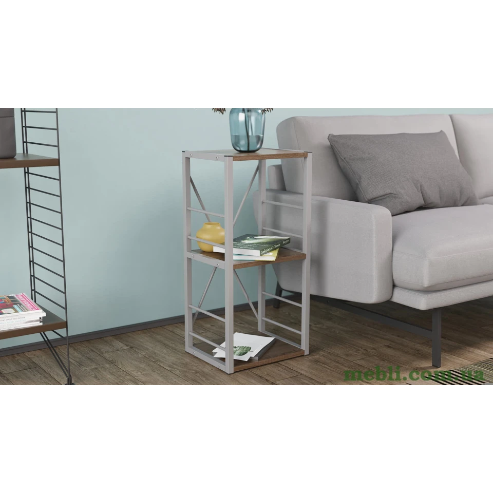 Етажерка 3/34 Ferrum-decor Серії Коннект 73x34x28 сірий ДСП Дуб Сонома 16мм