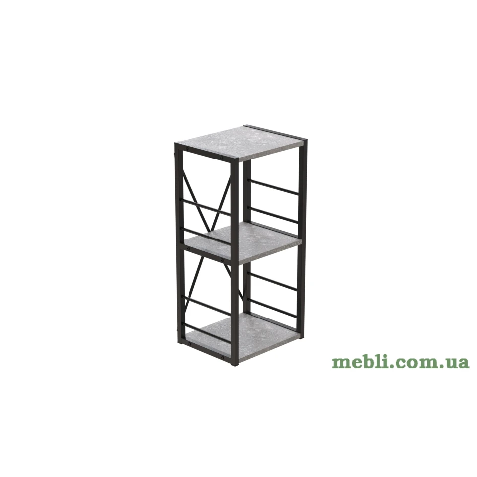 Етажерка 3/34 Ferrum-decor Серії Коннект 73x34x28 чорний ДСП Бетон 16мм