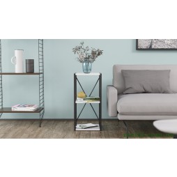 Етажерка 3/34 Ferrum-decor Серії Коннект 73x34x28 чорний ДСП Білий 16мм