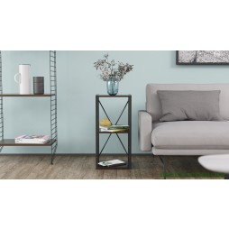 Етажерка 3/34 Ferrum-decor Серії Коннект 73x34x28 чорний ДСП Венге 16мм