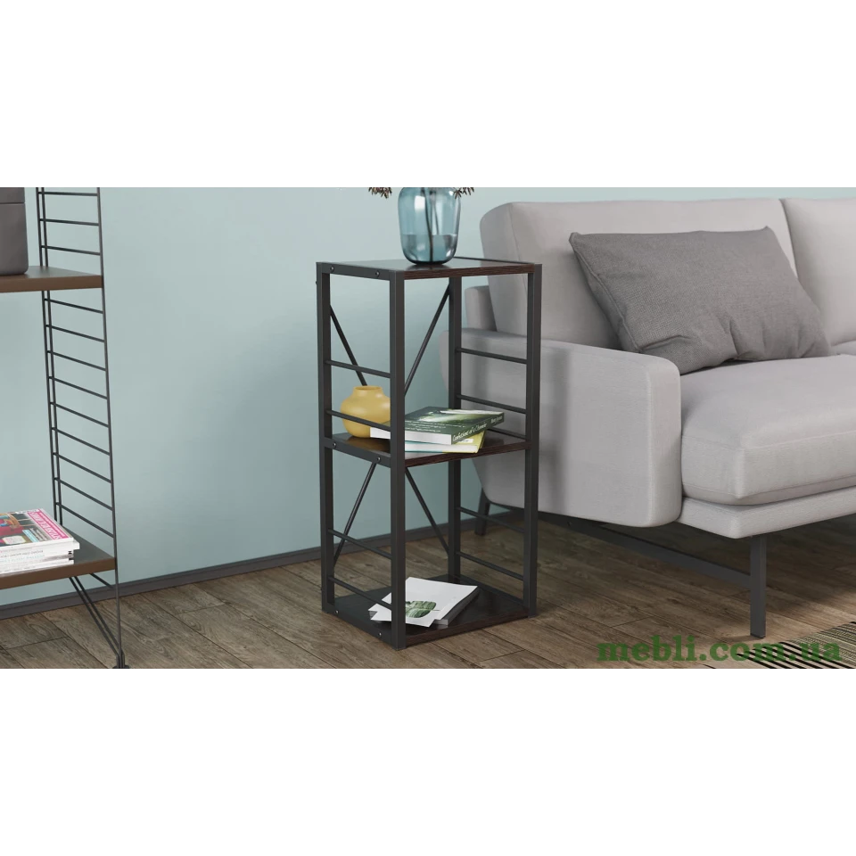 Етажерка 3/34 Ferrum-decor Серії Коннект 73x34x28 чорний ДСП Венге 16мм