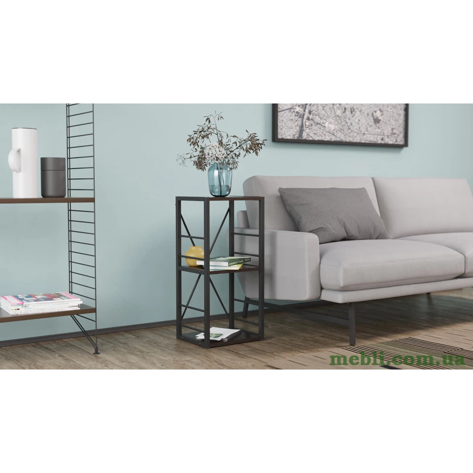 Етажерка 3/34 Ferrum-decor Серії Коннект 73x34x28 чорний ДСП Венге 16мм