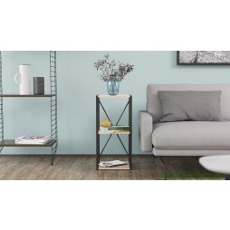 Етажерка 3/34 Ferrum-decor Серії Коннект 73x34x28 чорний ДСП Дуб Артизан 16мм