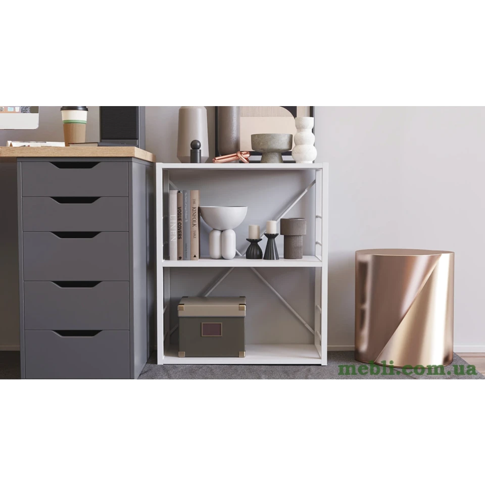 Етажерка 3/60 Ferrum-decor Серії Коннект 73x60x28 білий ДСП Білий 16мм