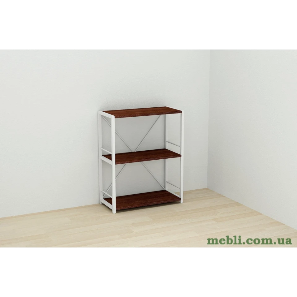 Етажерка 3/60 Ferrum-decor Серії Коннект 73x60x28 білий ДСП Венге 16мм