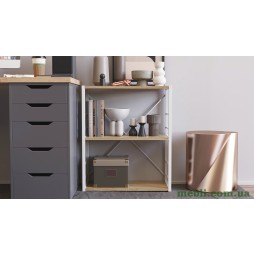 Етажерка 3/60 Ferrum-decor Серії Коннект 73x60x28 білий ДСП Дуб Сонома 16мм