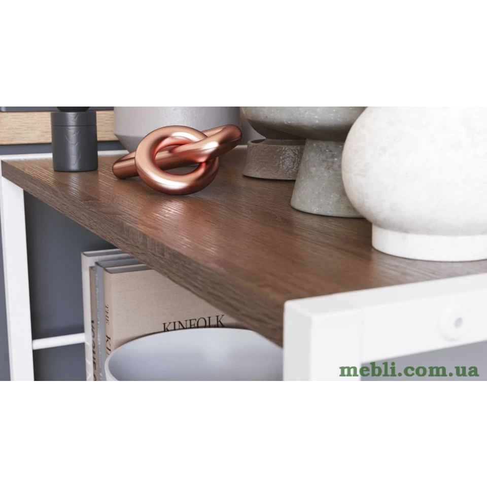 Етажерка 3/60 Ferrum-decor Серії Коннект 73x60x28 білий ДСП Дуб Сонома Трюфель 16мм