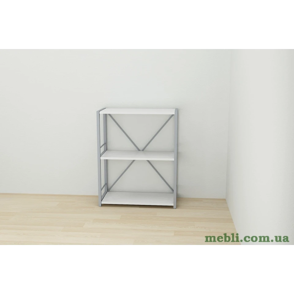 Етажерка 3/60 Ferrum-decor Серії Коннект 73x60x28 сірий ДСП Білий 16мм