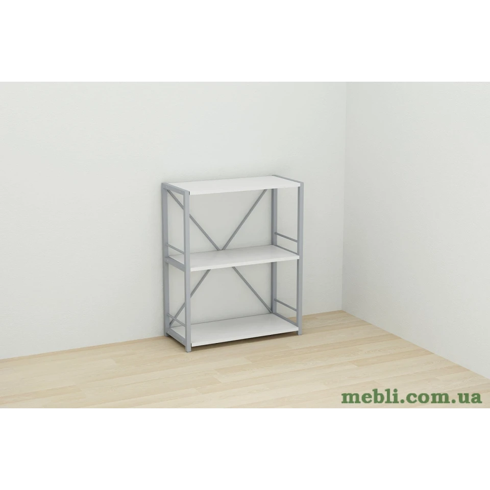 Етажерка 3/60 Ferrum-decor Серії Коннект 73x60x28 сірий ДСП Білий 16мм