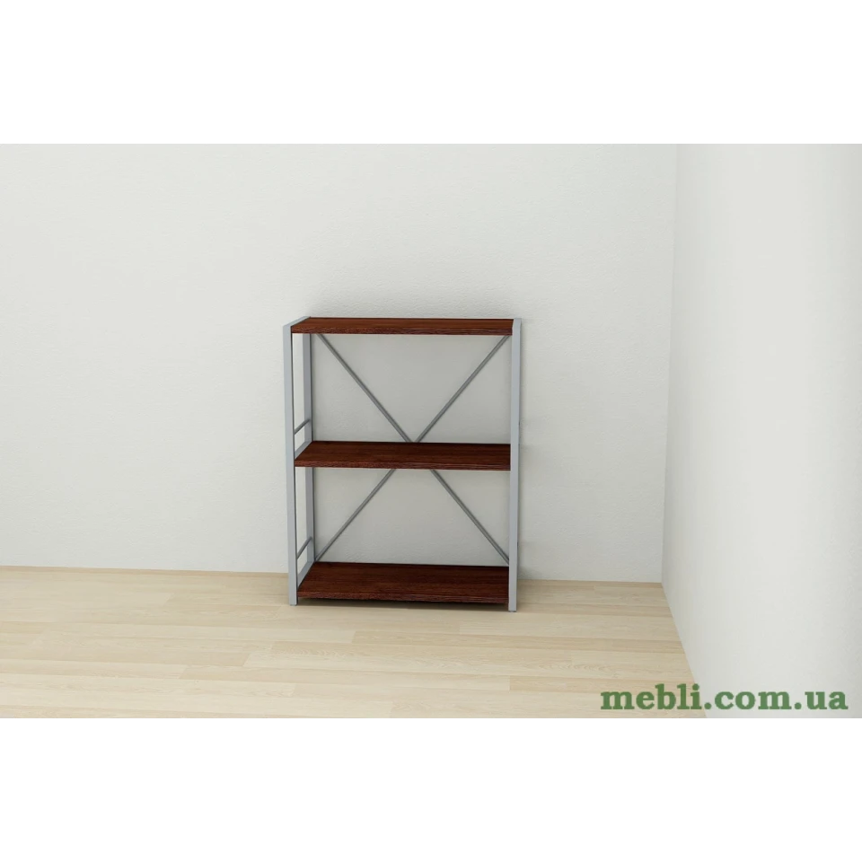 Етажерка 3/60 Ferrum-decor Серії Коннект 73x60x28 сірий ДСП Венге 16мм