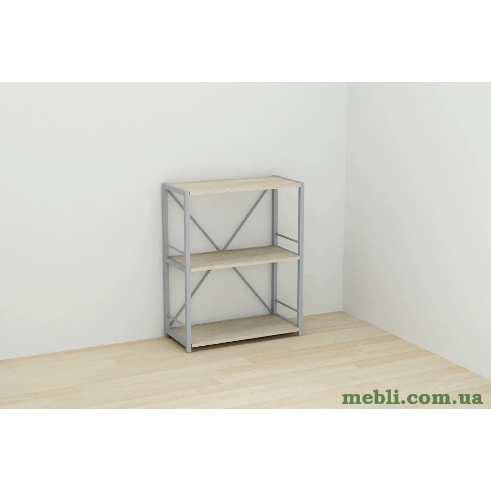 Етажерка 3/60 Ferrum-decor Серії Коннект 73x60x28 сірий ДСП Дуб Сонома 16мм