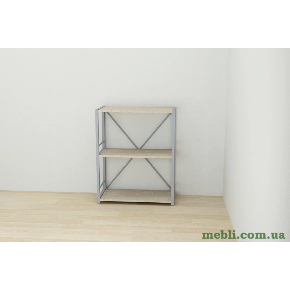 Етажерка 3/60 Ferrum-decor Серії Коннект 73x60x28 сірий ДСП Дуб Сонома 16мм