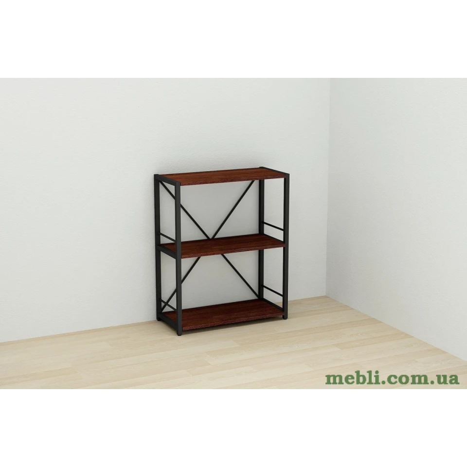Етажерка 3/60 Ferrum-decor Серії Коннект 73x60x28 чорний ДСП Венге 16мм