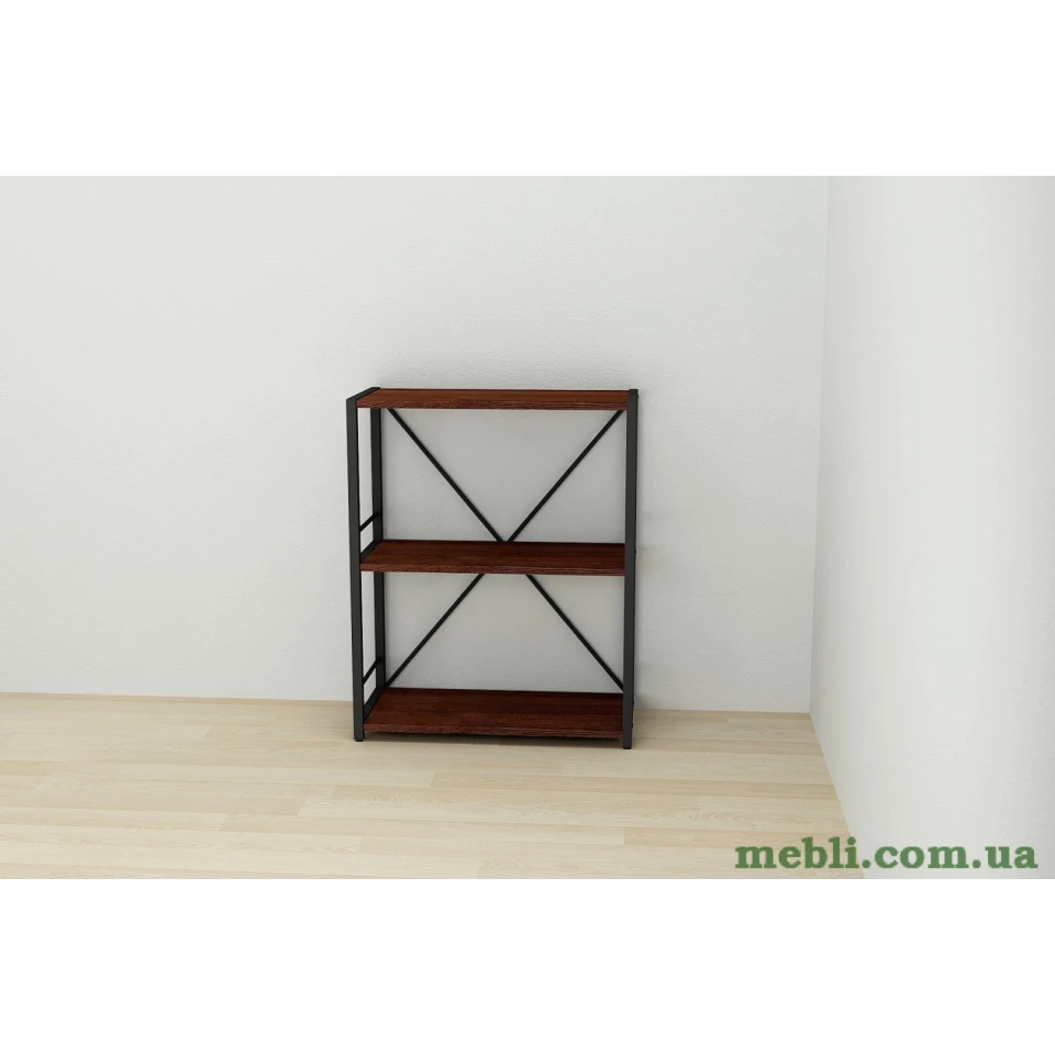 Етажерка 3/60 Ferrum-decor Серії Коннект 73x60x28 чорний ДСП Венге 16мм