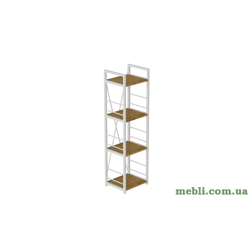 Етажерка 4/34 Ferrum-decor Серії Коннект 120x34x28 білий ДСП Дуб Артизан 16мм