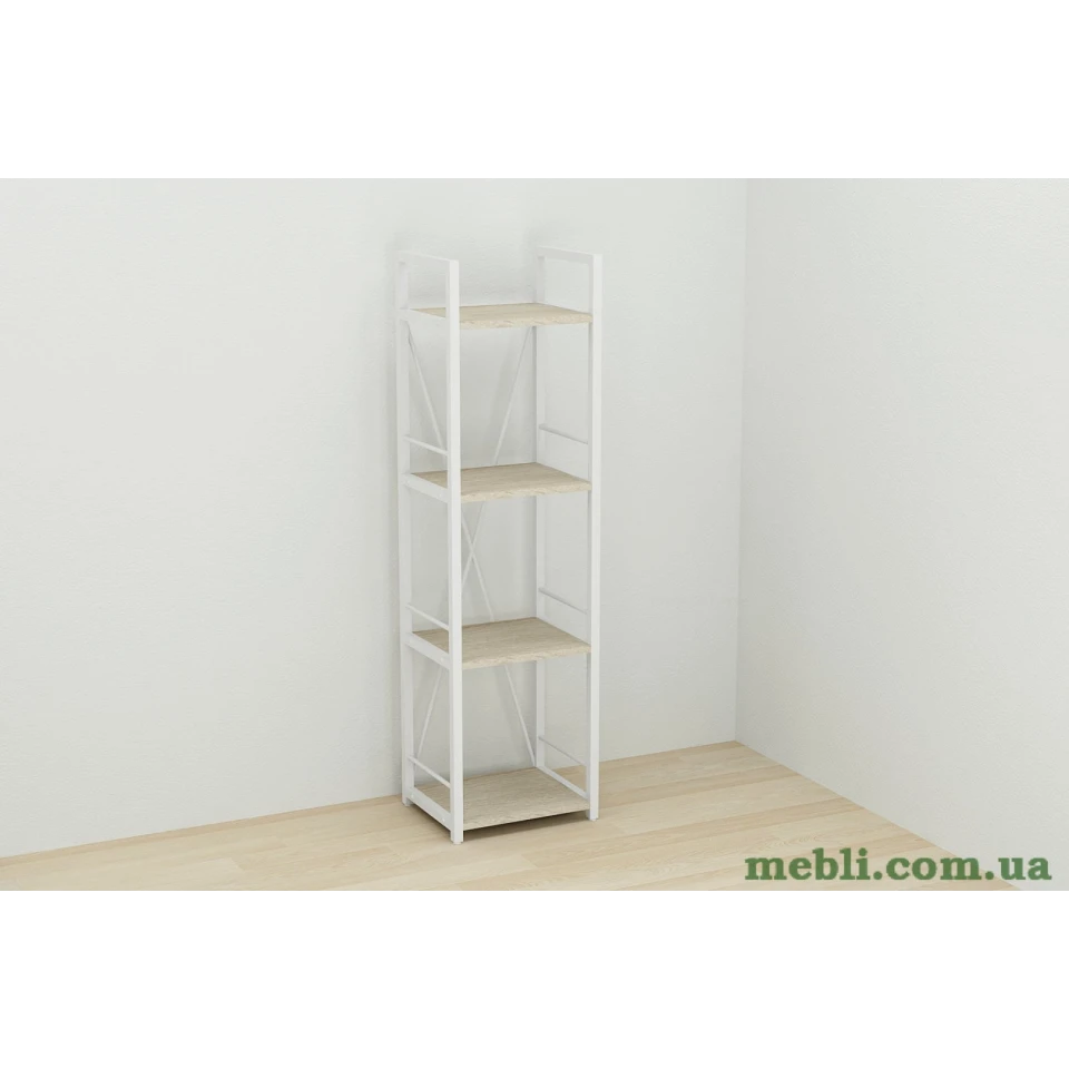 Етажерка 4/34 Ferrum-decor Серії Коннект 120x34x28 білий ДСП Дуб Сонома 16мм