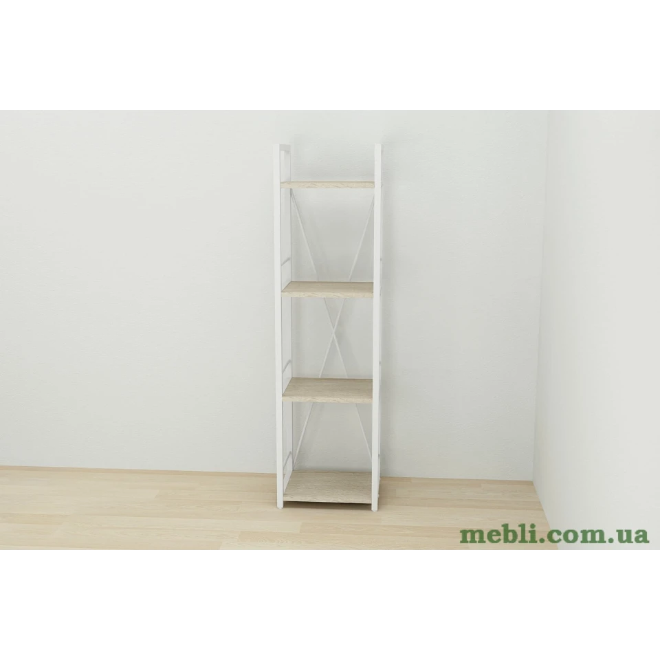 Етажерка 4/34 Ferrum-decor Серії Коннект 120x34x28 білий ДСП Дуб Сонома 16мм